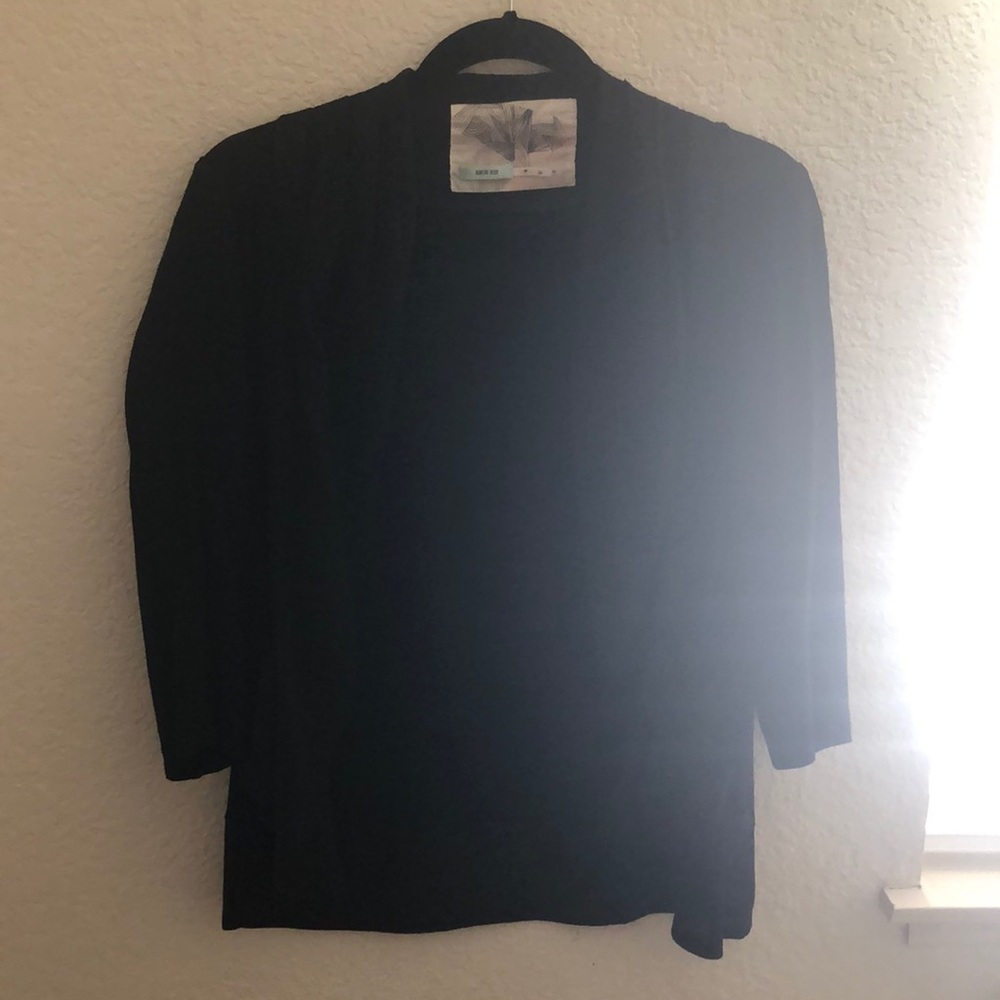 3/4 sleeve crepe cardigan